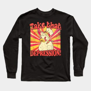 Take that Depression, Lucifer Duck Rubber Ducky Hasbin Hotel Long Sleeve T-Shirt